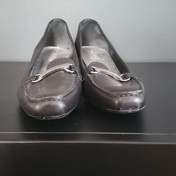 Prada Black Leather Kitten Heels - Picture 3 of 8